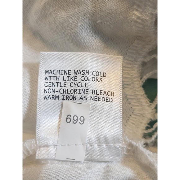 CYNTHIA ROWLEY Sz 2X White Linen Blend Battenberg Crochet Tunic Top Boho Coastal - Picture 7 of 9